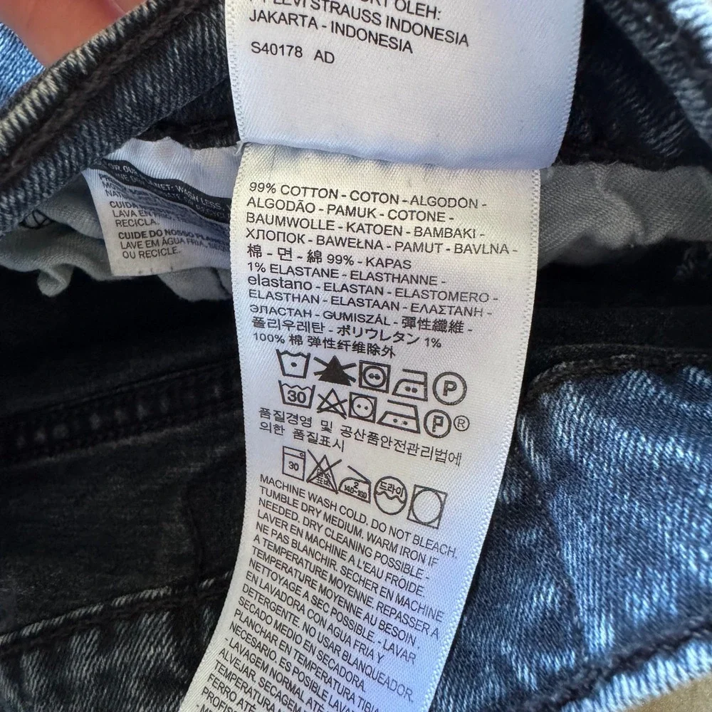 Levi's‎ 511 Slim Fit Jeans Mens 33x32 Dark Grey Acid Wash Denim